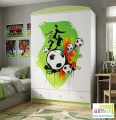 Szafa dla małego piłkarza PIŁKA 46 - N10 120x53x190 cm | Trzydrzwiowa szafa dziecięca