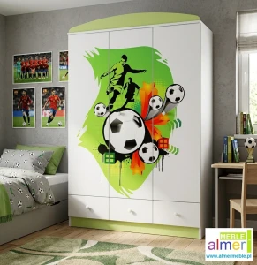 Szafa dla małego piłkarza PIŁKA 46 - N10 120x53x190 cm | Trzydrzwiowa szafa dziecięca