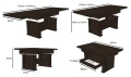 Ławostół rozkładany i podnoszony L29 z szufladą – Wenge Ciemne – 130-210 cm
