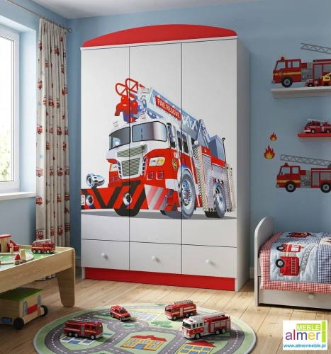 Szafa dziecięca STRAŻ POŻARNA 13 - N10 (120x53x190 cm) trzydrzwiowa
