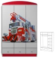 Szafa dziecięca STRAŻ POŻARNA 13 - N10 (120x53x190 cm) trzydrzwiowa