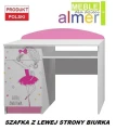Biurko dziecięce dla dziewczynki BALLERINA 37 NB10 100x50 cm | ALMER MEBLE