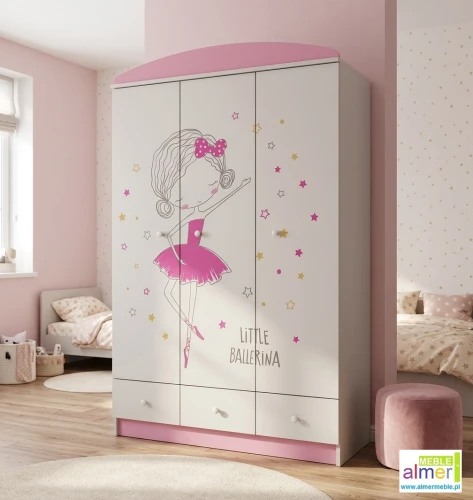 Szafa do pokoju dziecięcego BALLERINA 37 N10 120x53x190 cm | Almer Meble