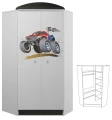 Szafa Narożna Dziecięca 95x95 MONSTER TRUCK 20 - N28