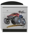 Komoda dziecięca z szufladami MONSTER TRUCK 20-N1 – z grafiką samochodów