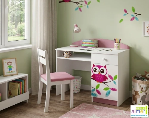 Biurko dziecięce SOWY 17 NB10 100x50 cm – z szufladą i możliwością personalizacji
