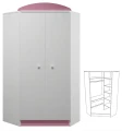 Szafa narożna dziecięca SOWY 17-N28 95x95 cm - nowoczesna szafa do pokoju dziecka