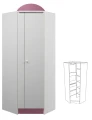 Szafa narożna dziecięca SOWY 17 (N27) – 70x70x190 cm