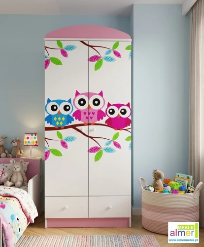 Szafa dla dziecka SOWY 17 N25 – 80x53x190 cm – Pojemna szafa dziecięca