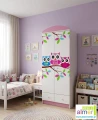 Szafa dziecięca SOWY 17  N9  – 80x190 cm – z bajkowym nadrukiem