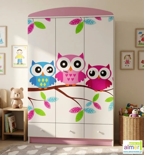 Szafa dziecięca SOWY 17 - N10 | 120x190 cm | Meble dla dzieci z grafiką