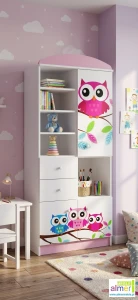 Regał dziecięcy SOWY 17 N5 80x40x190 cm – biały regał z personalizacją 