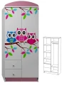 Szafa dziecięca Sowy 17 N8 80x53x190 cm – z nadrukiem lub bez, personalizowane kolory