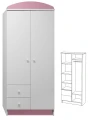 Szafa dziecięca Sowy 17 N8 80x53x190 cm – z nadrukiem lub bez, personalizowane kolory