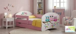 Łóżko dziecięce SOWY 17 z szufladą i barierką 160x80 | N20S