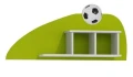 Półka wisząca dla dziecka FOOTBALL N16 – 120x55 cm – Nowoczesna półka piłkarska