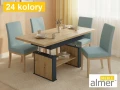 Ławostół L62 Dąb Artisan Grafit Rozkładany do 200/210cm Ława Stół Stabilny