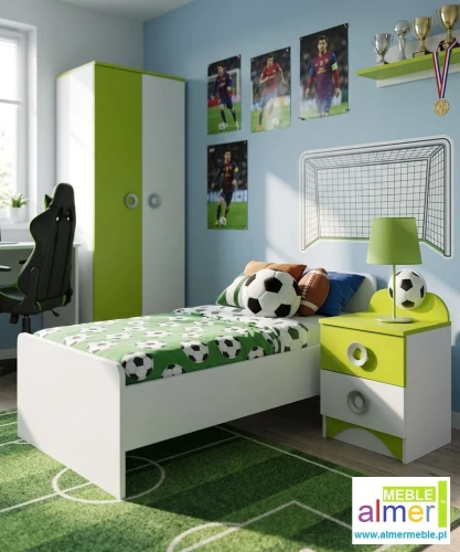 Szafka nocna dla dziecka FOOTBALL N18 – 40x40 cm – Stolik nocny dla fana piłki nożnej