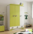 Szafa dla dziecka FOOTBALL N10 – 120x53x202 cm – Biało-Zielona