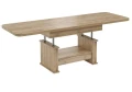 Ławostół L15 Szuflada 130(+2x40)x70 w60(+15) Dąb Craft Złoty Ława Rozkładana Podnoszona Blat Owalny Stolik 