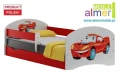 Łóżko dziecięce z szufladą SUPER CAR N20S 200x90 - Biel/Grafit/Czerwony
