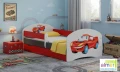 Łóżko dziecięce z szufladą 180x90 SUPER CAR N20S – Biel Grafit Czerwony