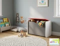 Skrzynia na zabawki SUPER CAR N19 Biel Grafit Czerwony - Kufer dziecięcy 80x50x60 cm
