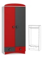 Szafa dziecięca SUPER CAR N9 80x190 cm - Biel / Grafit / Czerwony