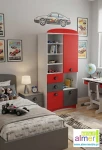 Regał dziecięcy SUPER CAR N5 80x40x190 Biel Grafit Czerwony