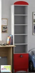 Regał Dziecięcy SUPER CAR N4 40x190 cm Biel Grafit Czerwony
