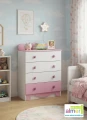 Komoda dla dziewczynki MAJA N38 – 60x47 cm – Biało-Różowa
