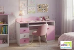 Biurko dla dziewczynki MAJA NB7 120x50 cm – Biało-Różowe
