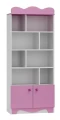 Regał dla dziewczynki MAJA N6 80x40x190 cm – Biało-Różowy