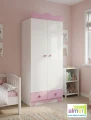 Szafa dla dziewczynki MAJA N9 80x190 cm – Różowa z bielą