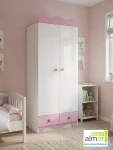 Szafa dla dziewczynki MAJA N9 80x190 cm – Różowa z bielą