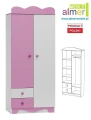 Szafa dla dziewczynki MAJA N8 80x53 cm – Biało-Różowa