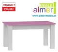 Stolik dla dziewczynki MAJA N17 110x60 cm – Biel + Róż