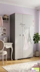 Szafa Dwudrzwiowa PARIS Y43 90x53x190 cm – Biały/Grafit – Grafika UV