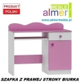 Biurko dla dziewczynki MAJA NB10N 100x50 cm – Biel / Róż