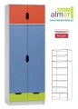 Szafa dziecięca MIŁOSZ N25+N 80x53 wys. 227 cm – Biel / Zielony Limonka / Czerwony / Lazurowy Błękit