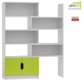 Regał dziecięcy regulowany MIŁOSZ N37 80-140x40 cm - Biel / Limonka 