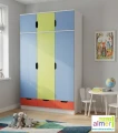Szafa dziecięca z nadstawką Miłosz N10+N (120x53x227 cm) biała / mix