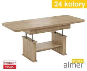 Duży Ławostół L02 Ława Rozkładana Podnoszona Stół z Półką Zaokrąglone Rogi