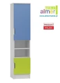 Regał dziecięcy MIŁOSZ N3 40x40 wys. 177 cm | Biały z kolorowymi wstawkami (Limonka, Lazurowy Błękit)