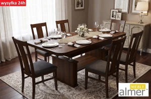 Ławostół L15 Orzech Ciemny 120(+2x40)x70 cm – Ława Rozkładana i Podnoszona 2w1 Stół
