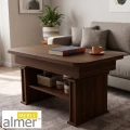Ławostół rozkładany i podnoszony L15 Orzech Ciemny 130-210x80 cm – Stół z półką do salonu