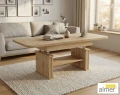 Nowoczesny Ławostół L15 Dąb Artisan 120-200 cm | Ława i Stół 2w1 z Półką