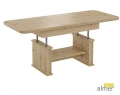 Ławostół rozkładany i podnoszony L15 – Dąb Artisan – Stół z półką do salonu 130-210x80 cm