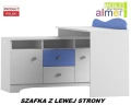 Biurko narożne dla dziecka CLOUDS NB16 120x120 Biel / Lazurowy błękit