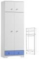Szafa dla dziecka z nadstawką CLOUDS N9+N 80x227 cm – Biel + Lazurowy Błękit